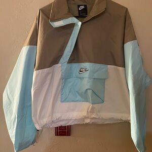 Nike Colorblock Jacket - Brown, Light Blue, White